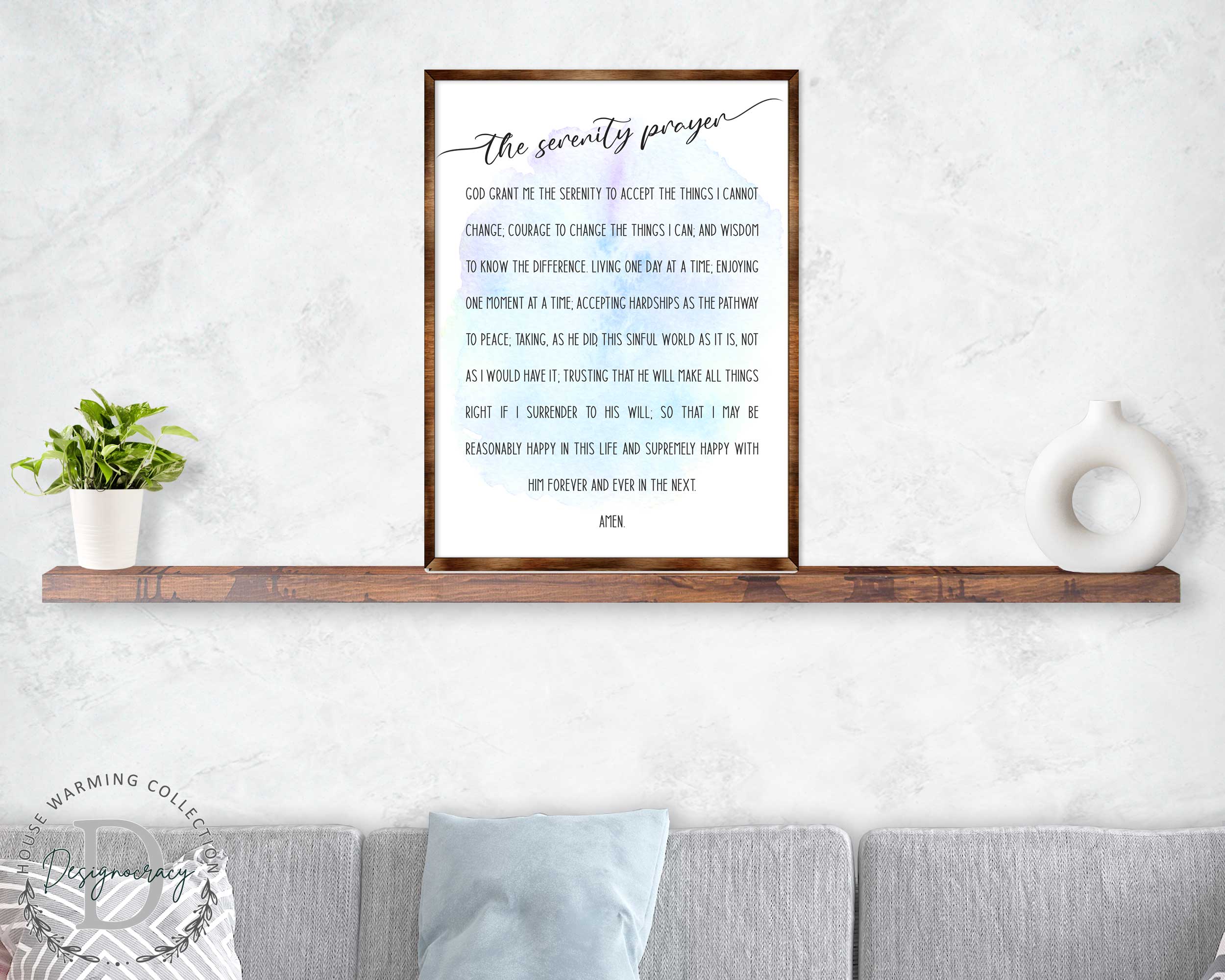 The Serenity Prayer - Wooden Kitchen blessing - God grant me the serenity - Contemporary decor - Religious wall art - Nursery wall art - 310340