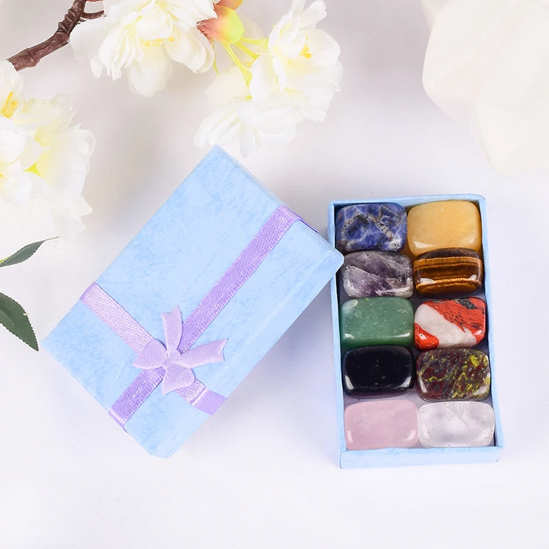 Natural Tumbled Crystal Stones - 10-Piece Chakra Set – product photo 12 of 17