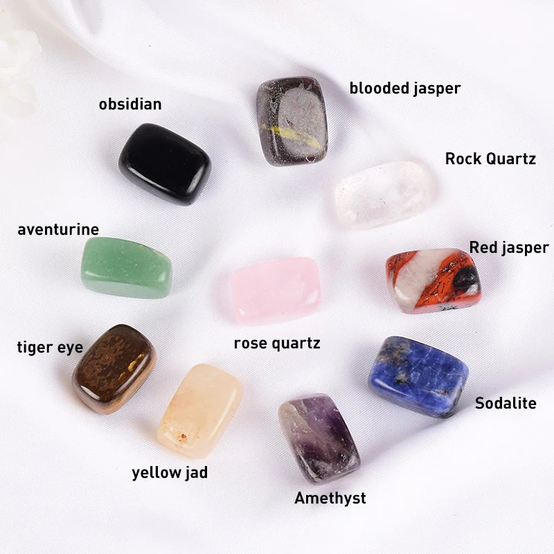 Natural Tumbled Crystal Stones - 10-Piece Chakra Set – product photo 4 of 17
