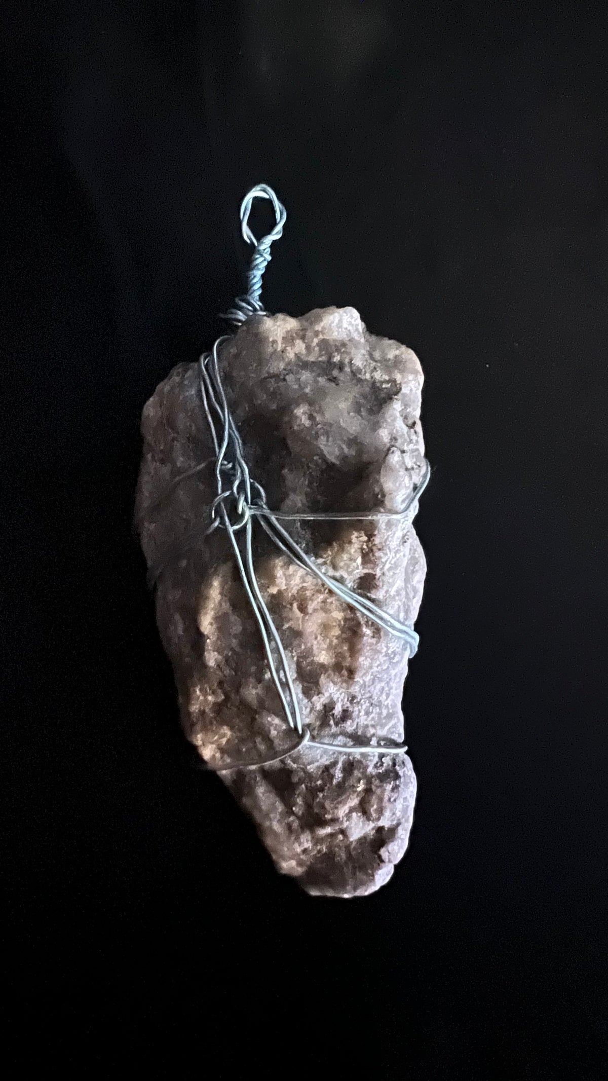 The Old Chunk — Raw Quartzite Statement Pendant, Creek-Found, Hand-Wrapped and Blessed — One of One