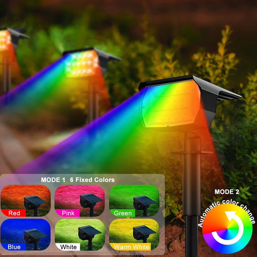 Solar LED Landscape Spotlight - IP65 Waterproof, 3 Modes – product photo 6 of 14