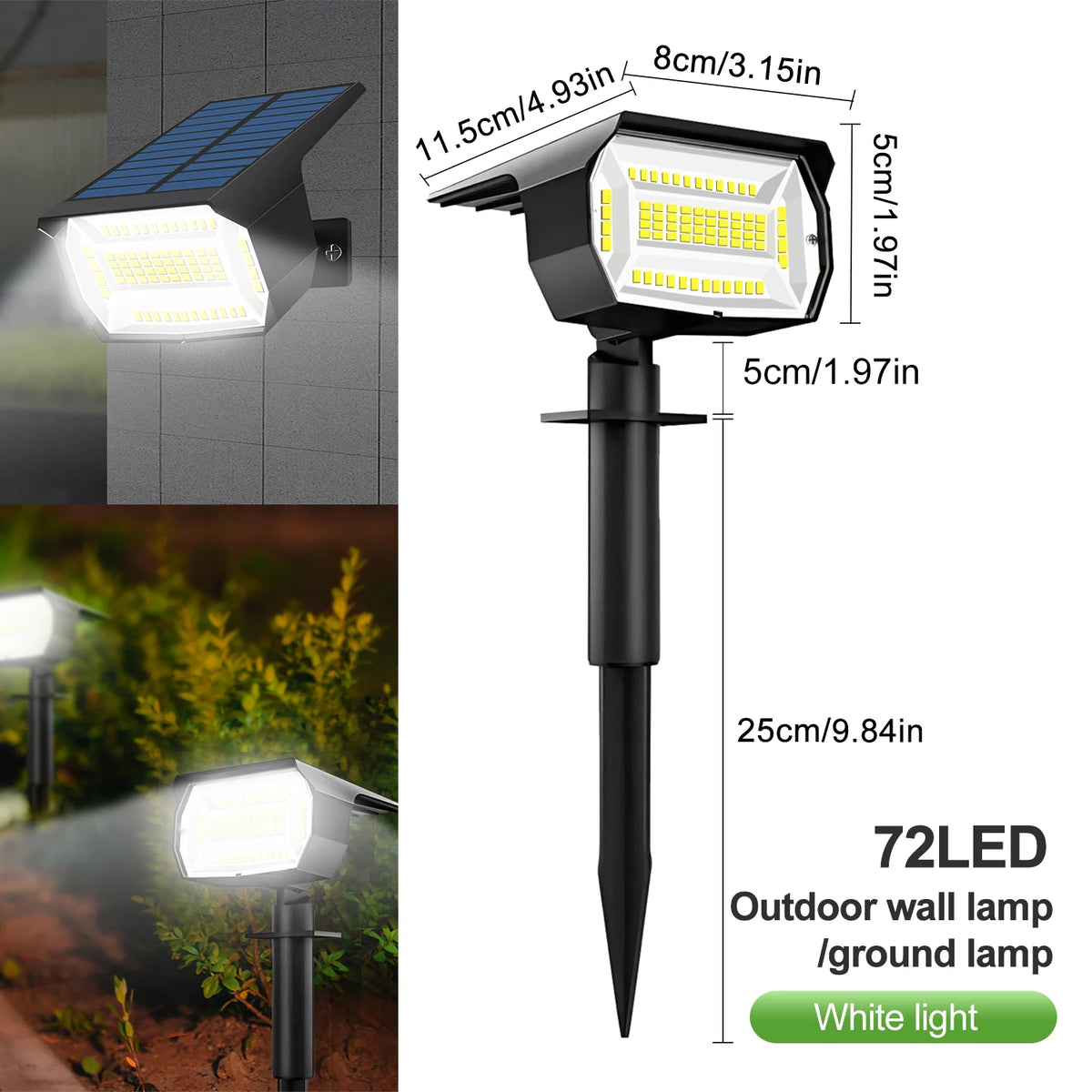 Solar LED Landscape Spotlight - IP65 Waterproof, 3 Modes – product photo 14 of 14