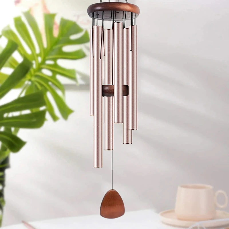 Classic 26-Inch Aluminum Wind Chime with Wooden Sail – product photo 8 of 9