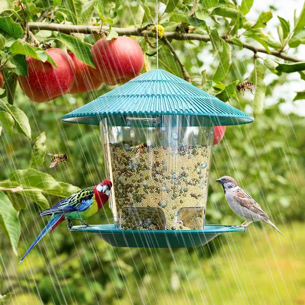 Hanging Wild Bird Feeder with Automatic Seed Dispenser – product photo 5 of 9