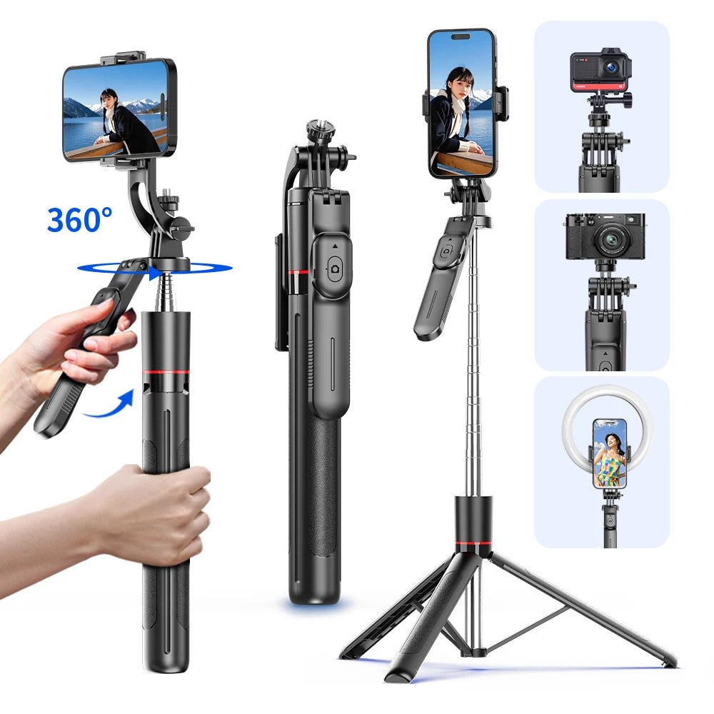 Phone Tripod Selfie Stick with Wireless Remote – product photo 1 of 9