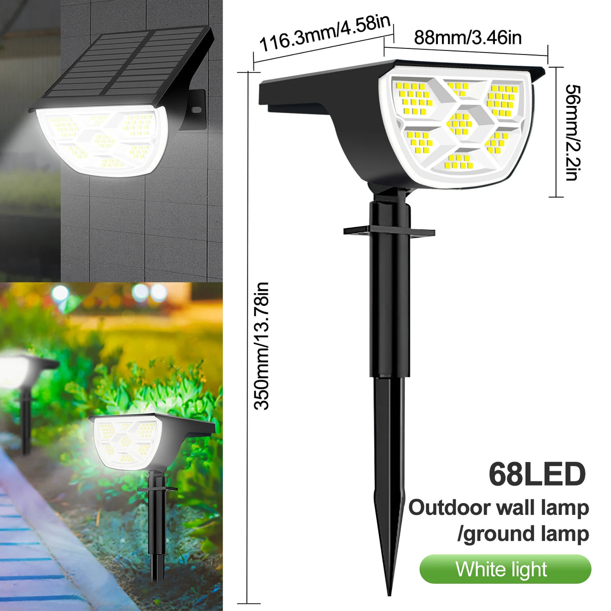Solar LED Landscape Spotlight - IP65 Waterproof, 3 Modes – product photo 13 of 14