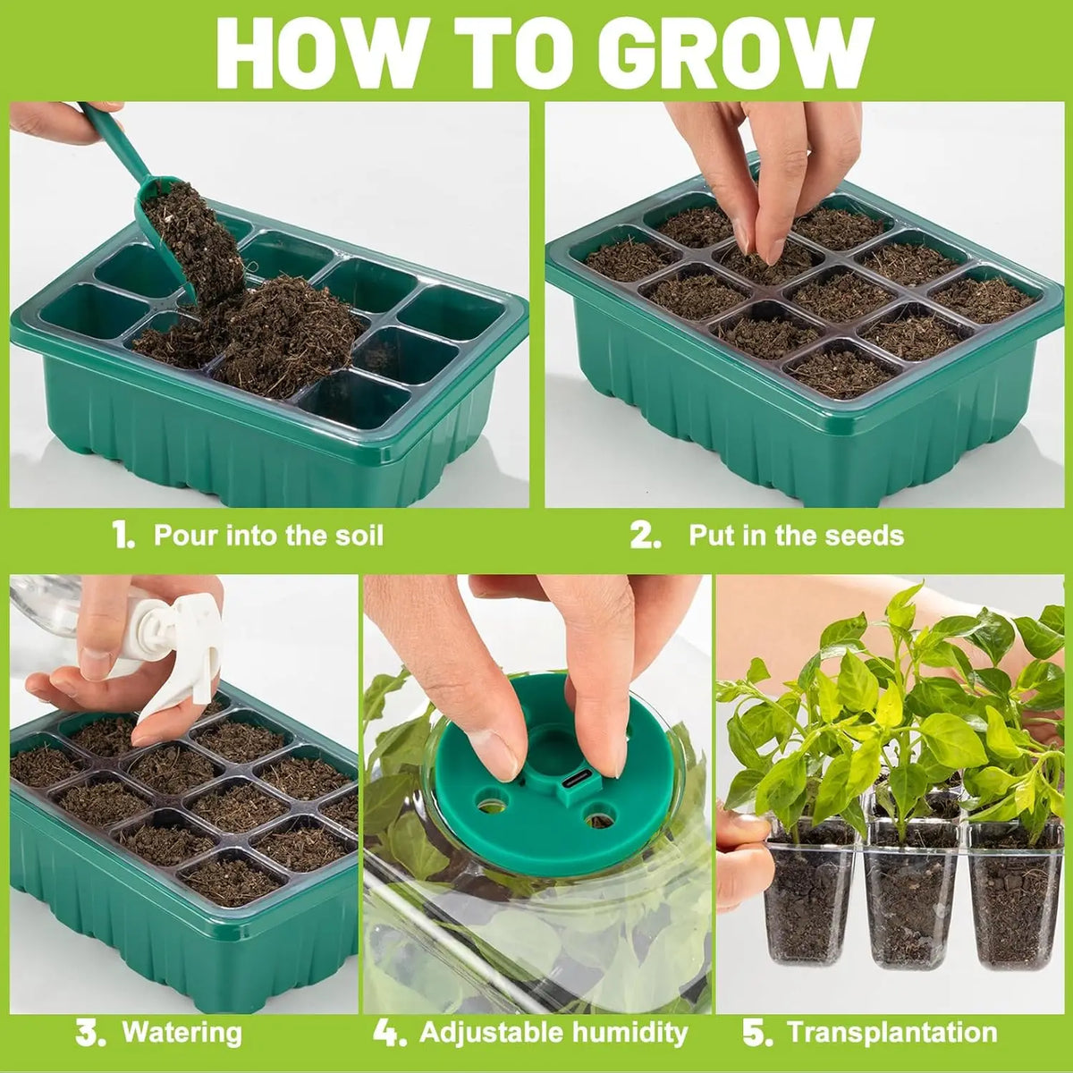 Seed Starter Tray with Humidity Dome – 2-Pack – product photo 6 of 6