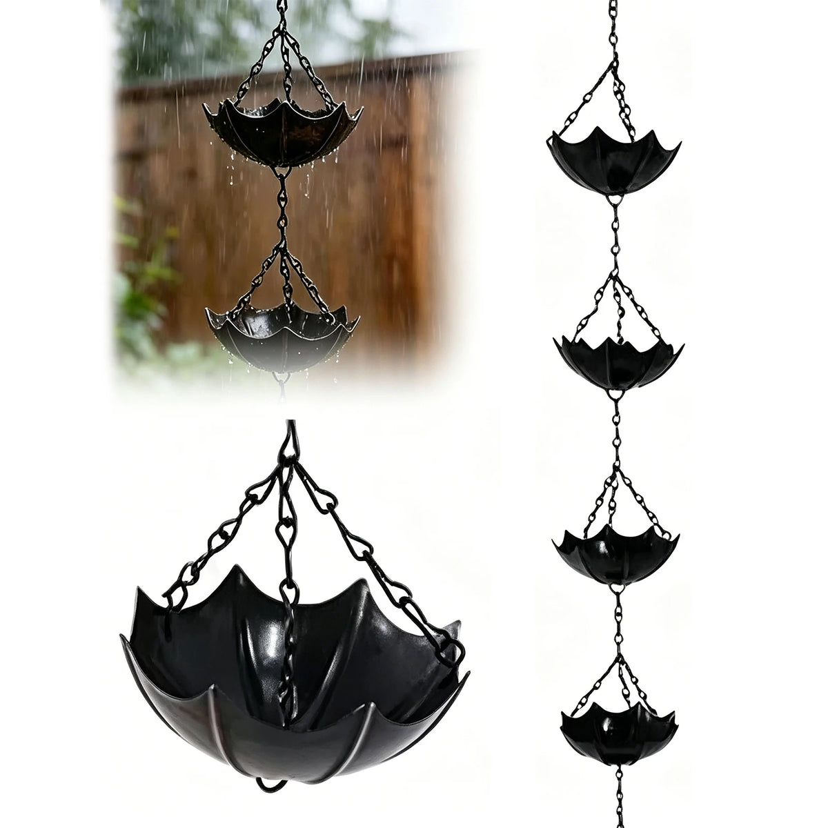 Cast Iron Rain Chain with Cups – product photo 2 of 6