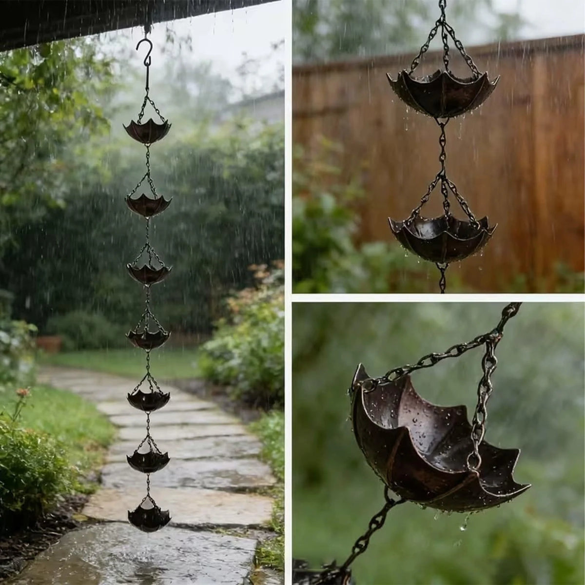 Cast Iron Rain Chain with Cups – product photo 4 of 6