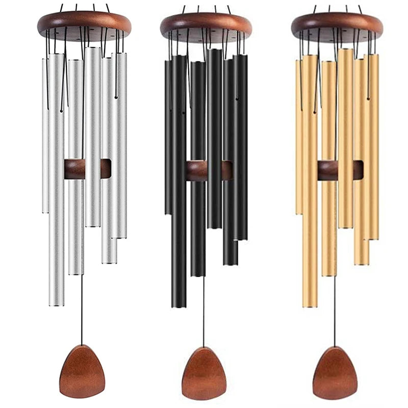 Classic 26-Inch Aluminum Wind Chime with Wooden Sail – product photo 1 of 9