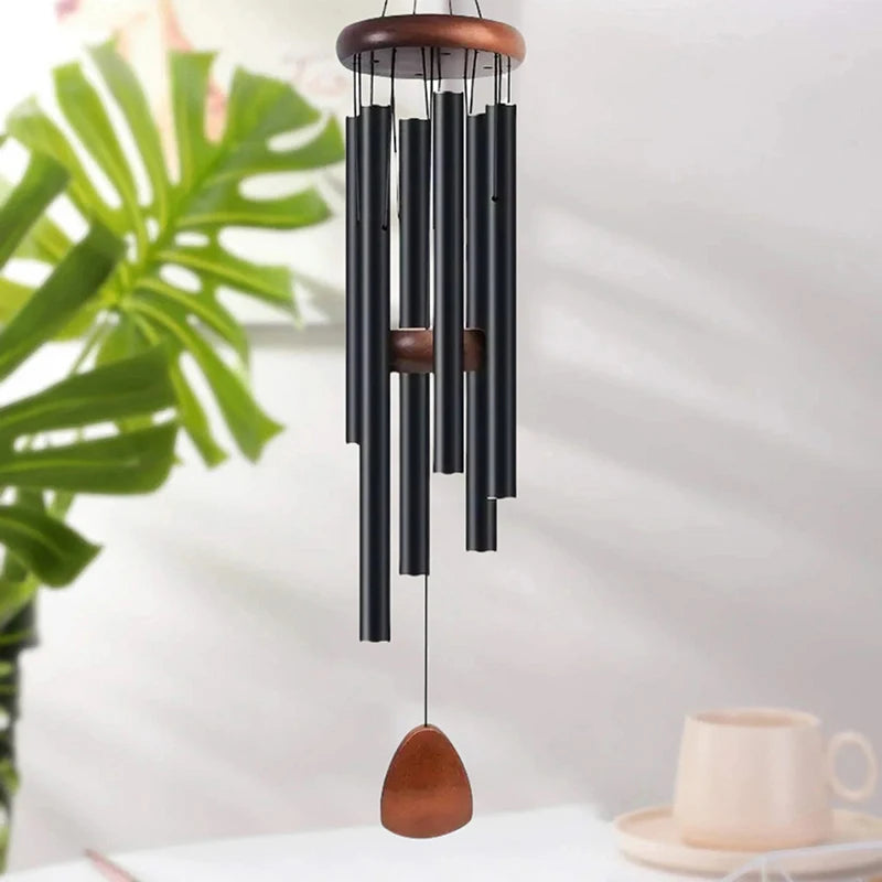Classic 26-Inch Aluminum Wind Chime with Wooden Sail – product photo 7 of 9