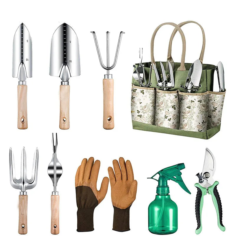 Stainless Steel Garden Tool Set with Tote Bag — 9-Piece – product photo 5 of 7