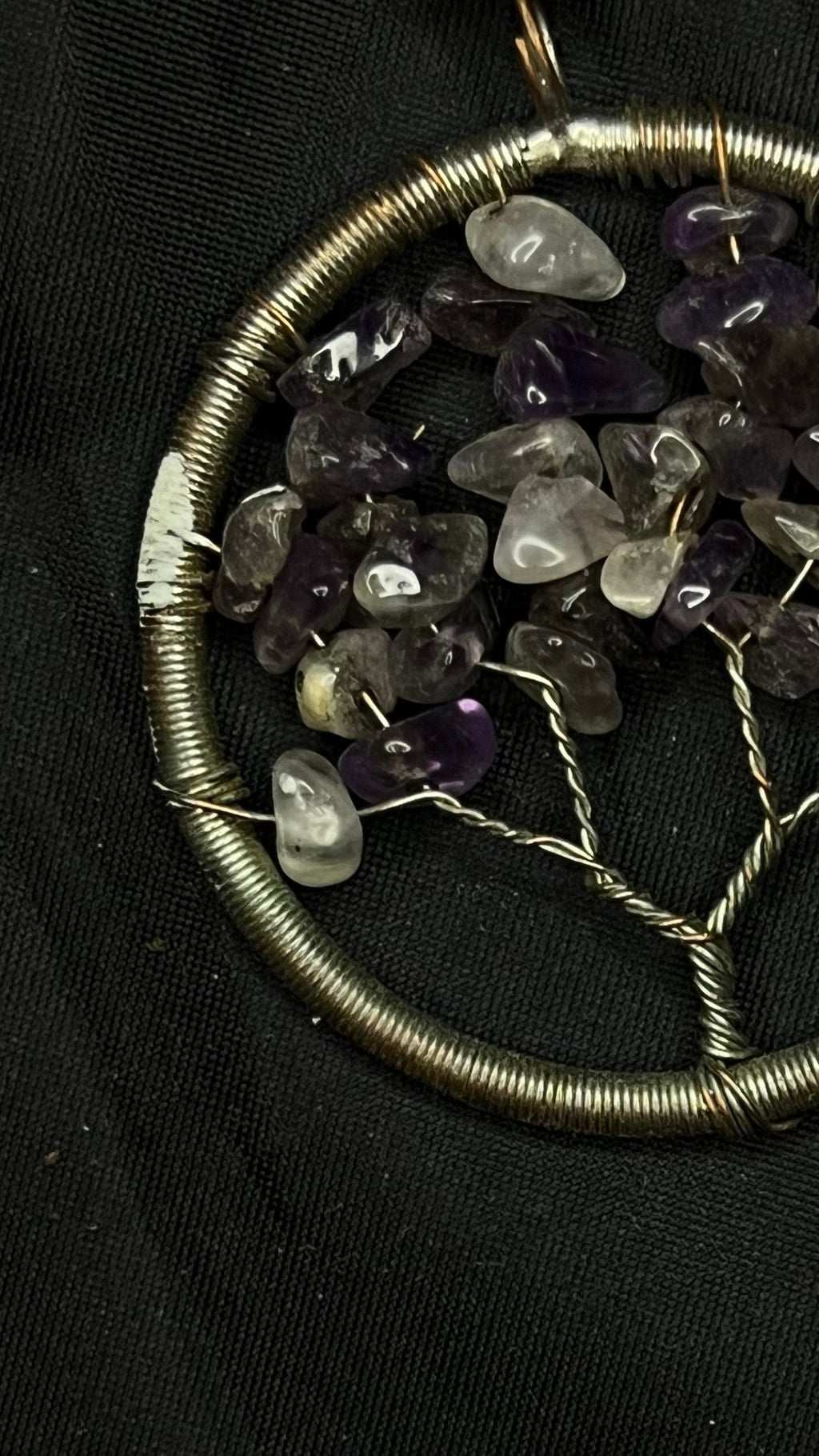 Alternate close view of the actual Amethyst Tree of Life pendant