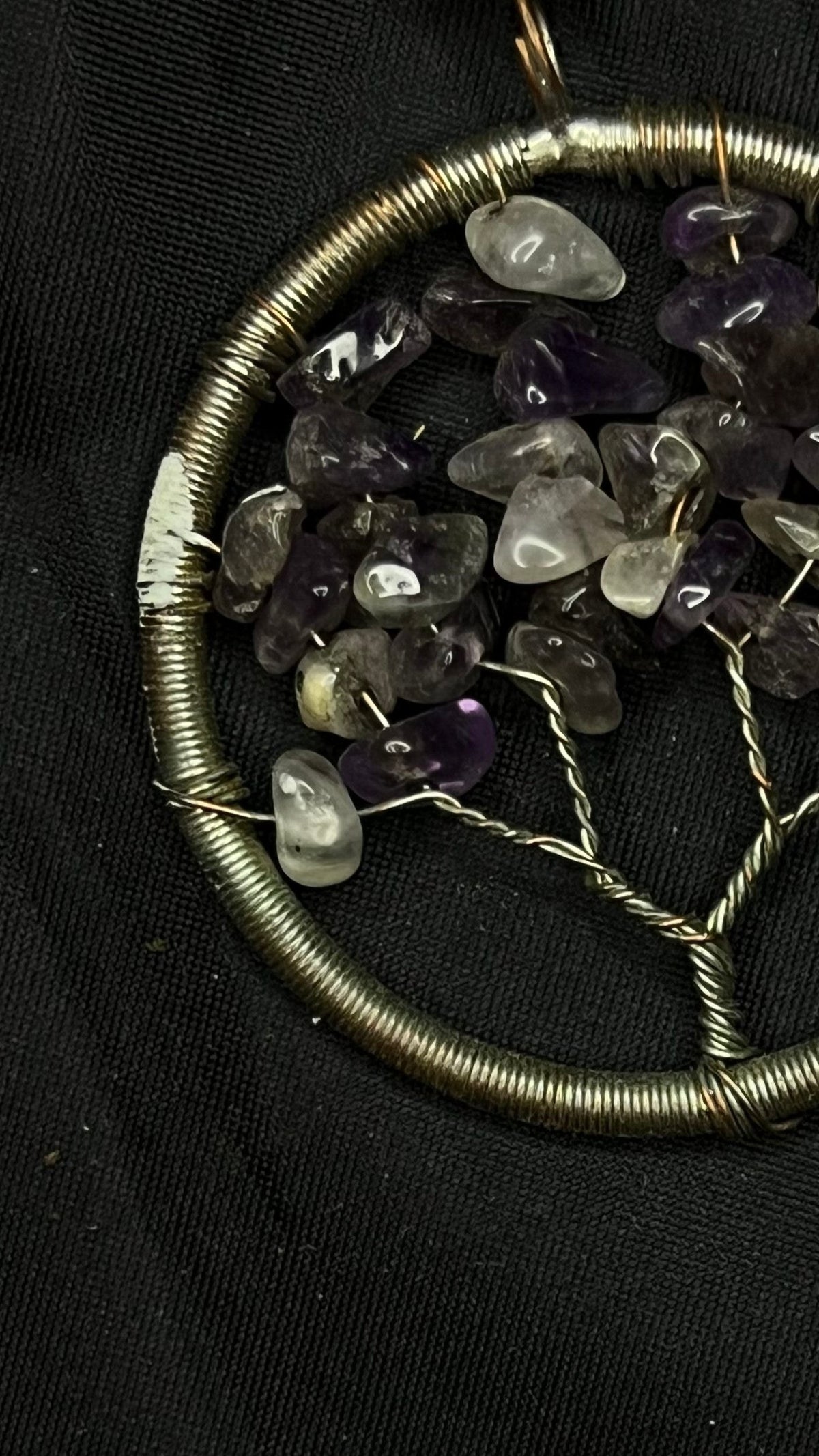 Alternate close view of the actual Amethyst Tree of Life pendant
