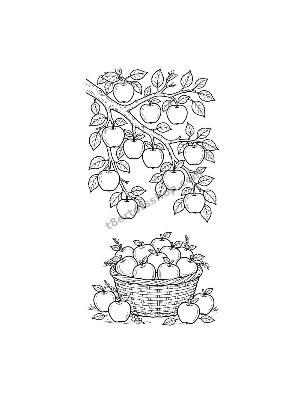 Fall Harvest Coloring Pack — 8 Printable Pages