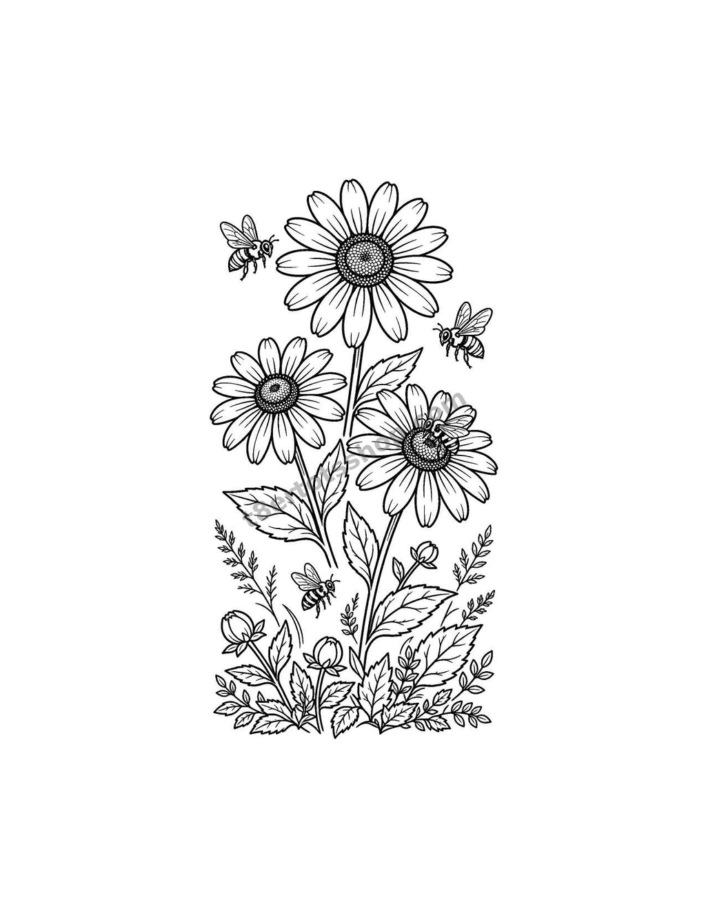 Wildflowers Coloring Pack — 8 Printable Pages