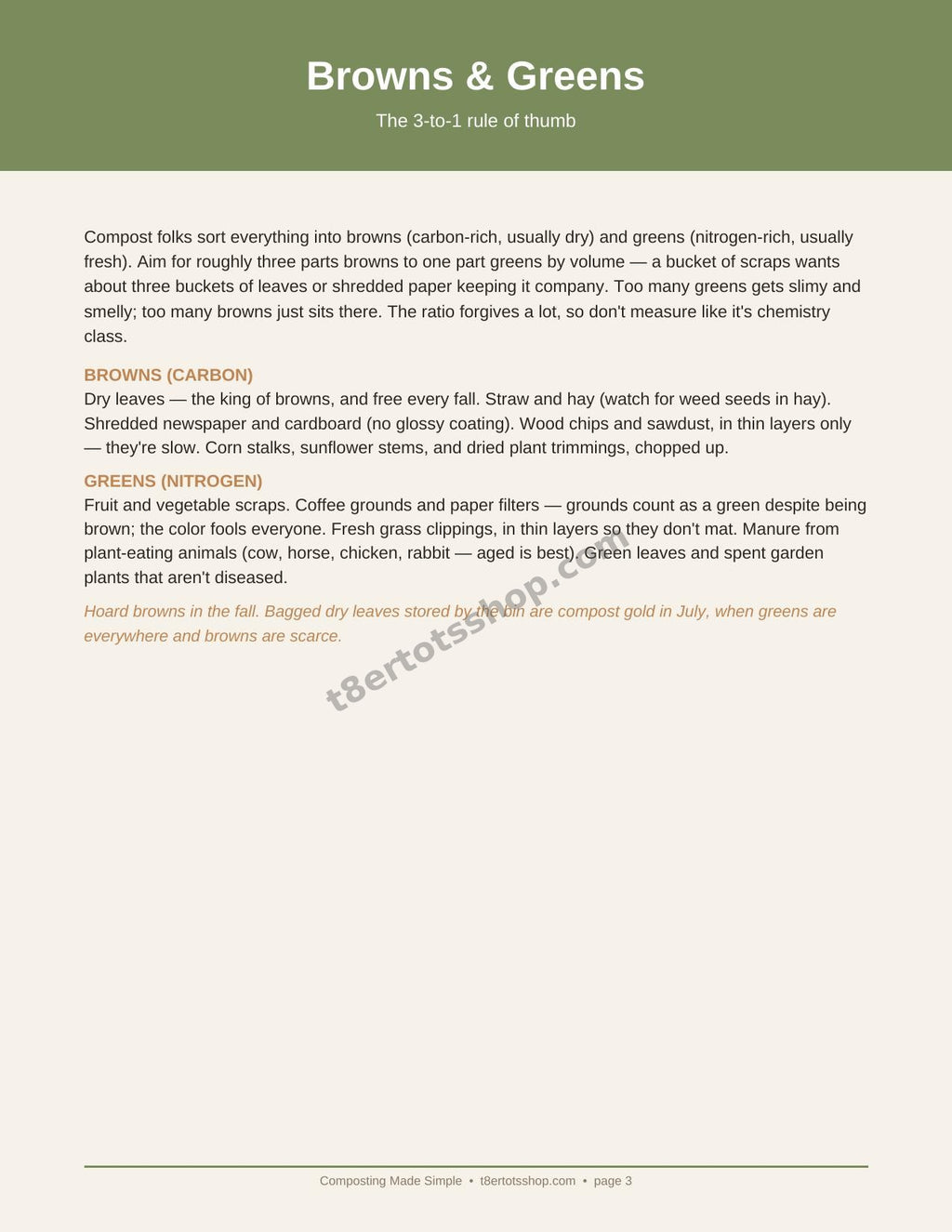 Composting Made Simple — 12 Printable Pages
