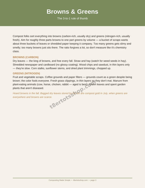 Composting Made Simple — 12 Printable Pages