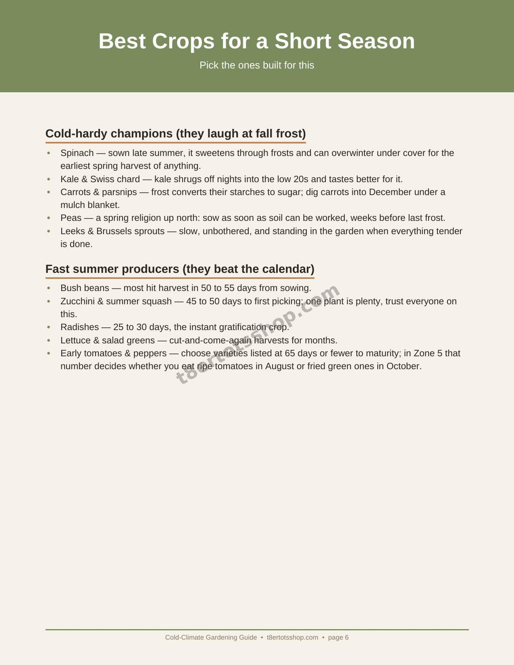 Cold-Climate Gardening Guide — Zone 5 — 14 Printable Pages