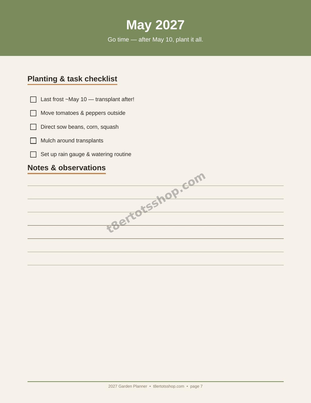 2027 Garden Planner — 15 Printable Pages