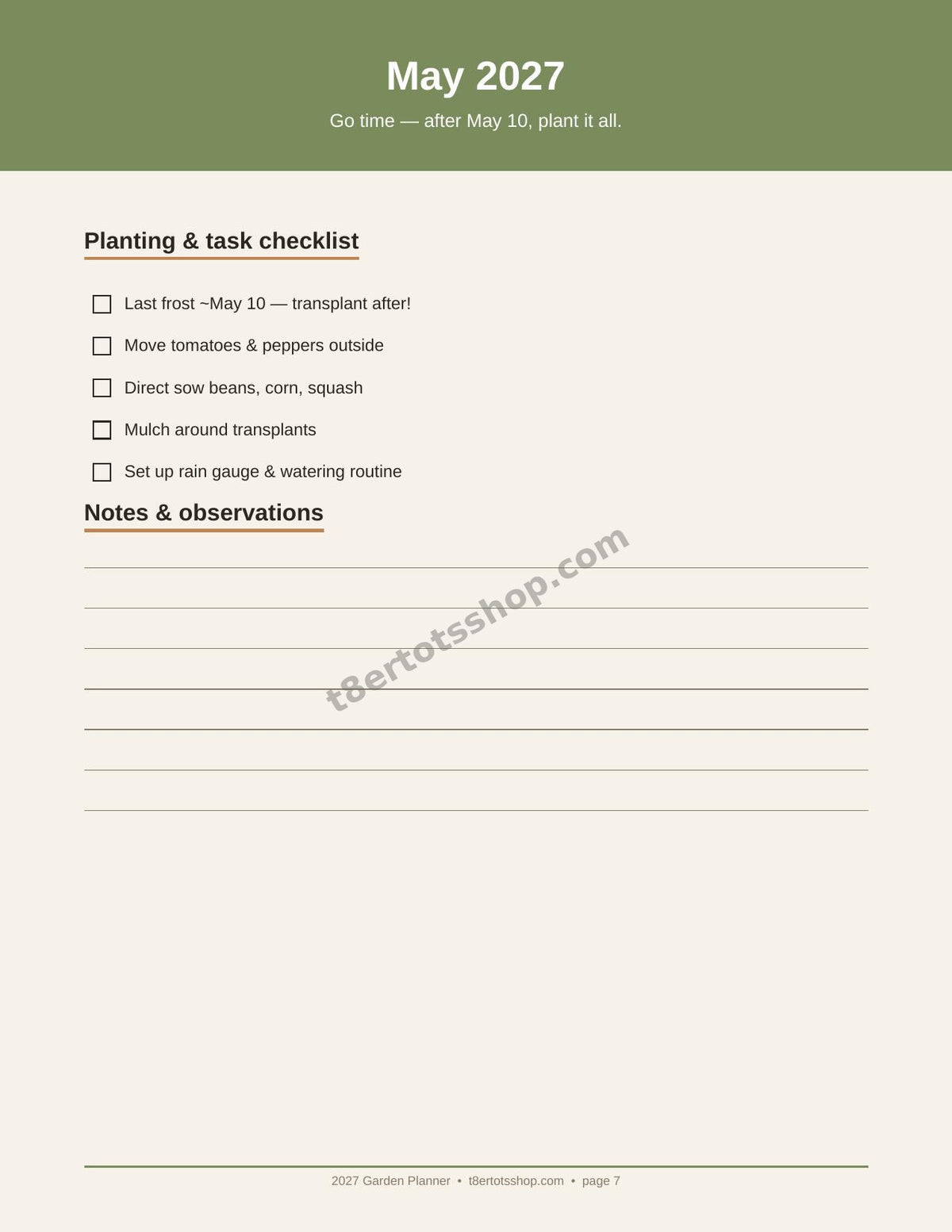 2027 Garden Planner — 15 Printable Pages