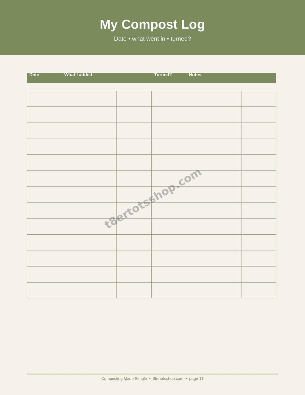 Composting Made Simple — 12 Printable Pages