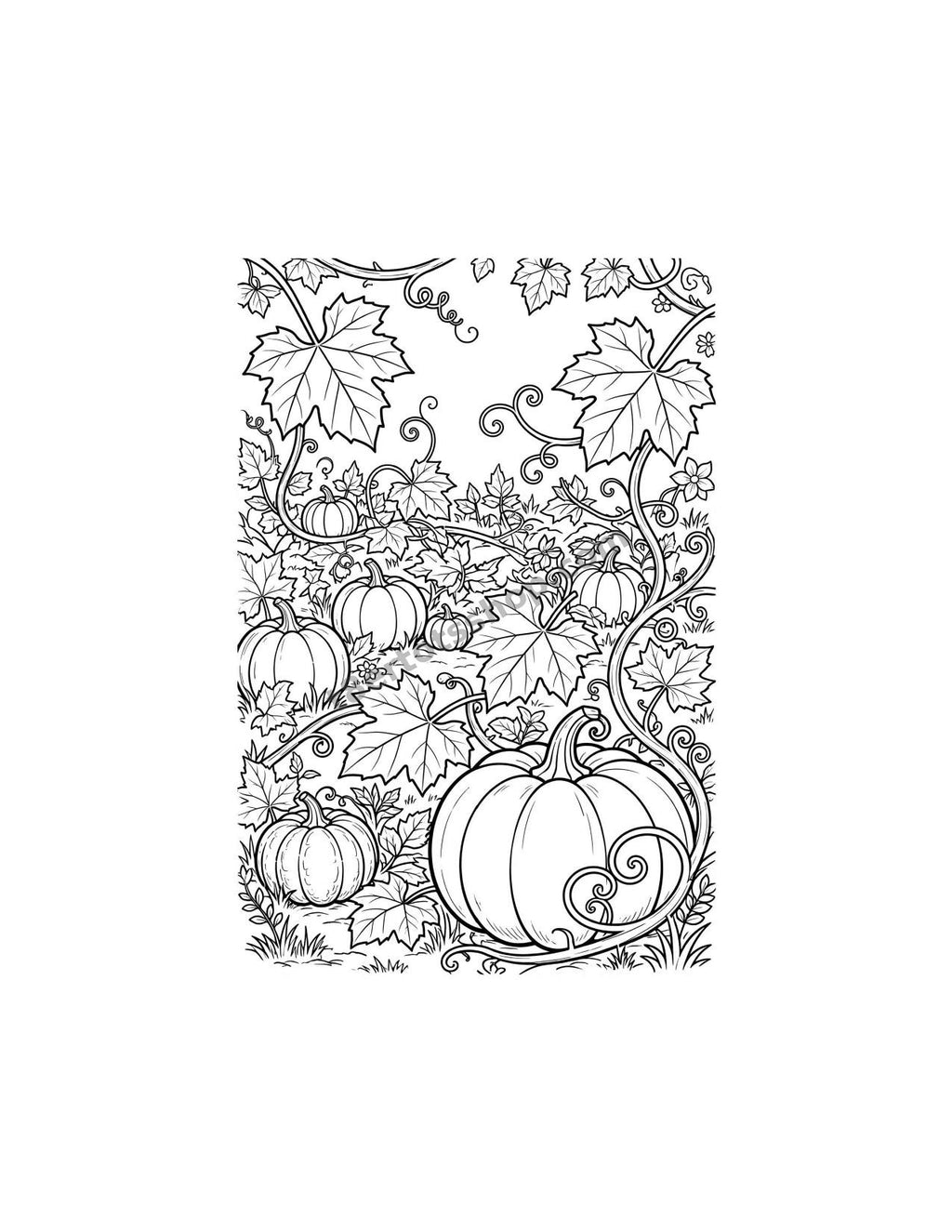 Fall Harvest Coloring Pack — 8 Printable Pages