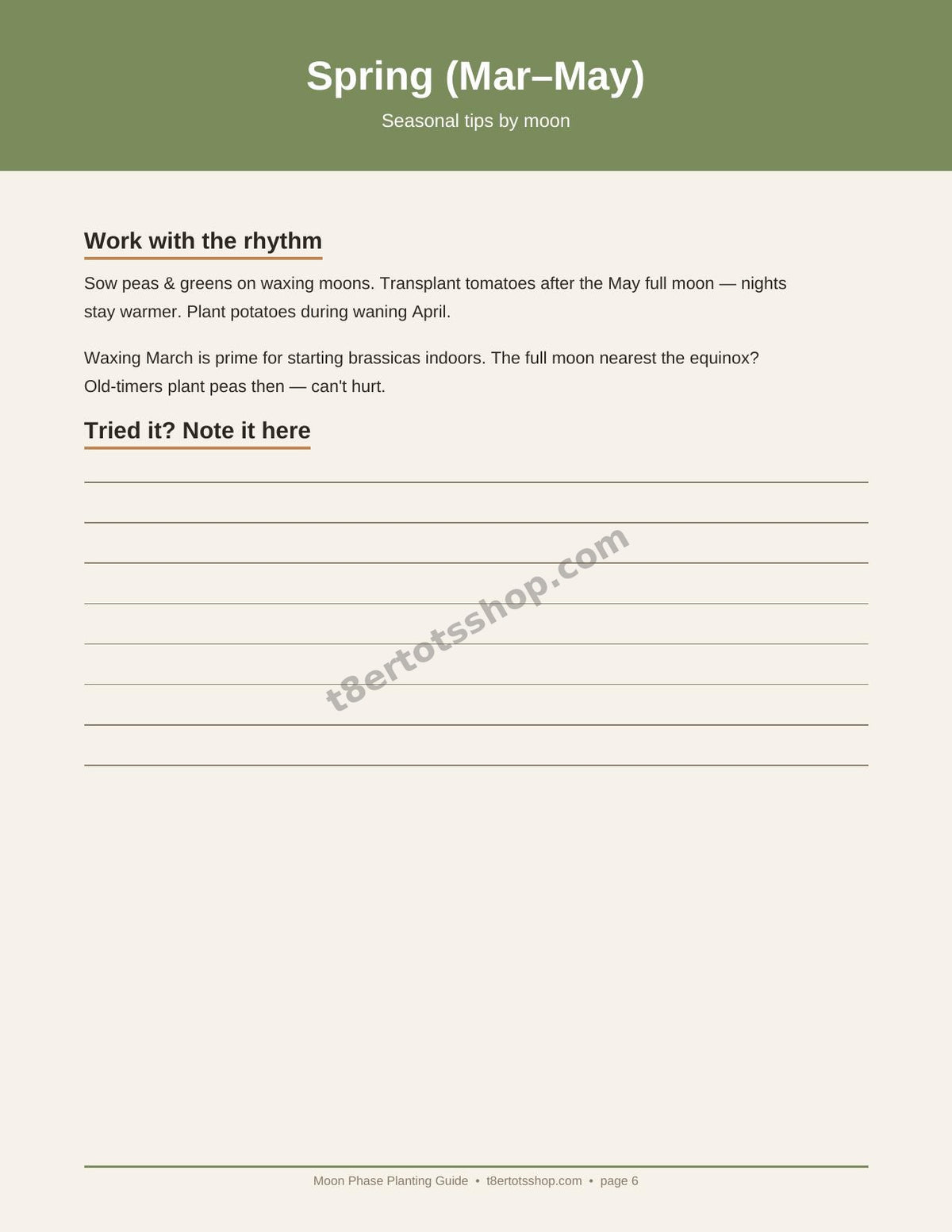 Moon Phase Planting Guide 2027 — 10 Printable Pages