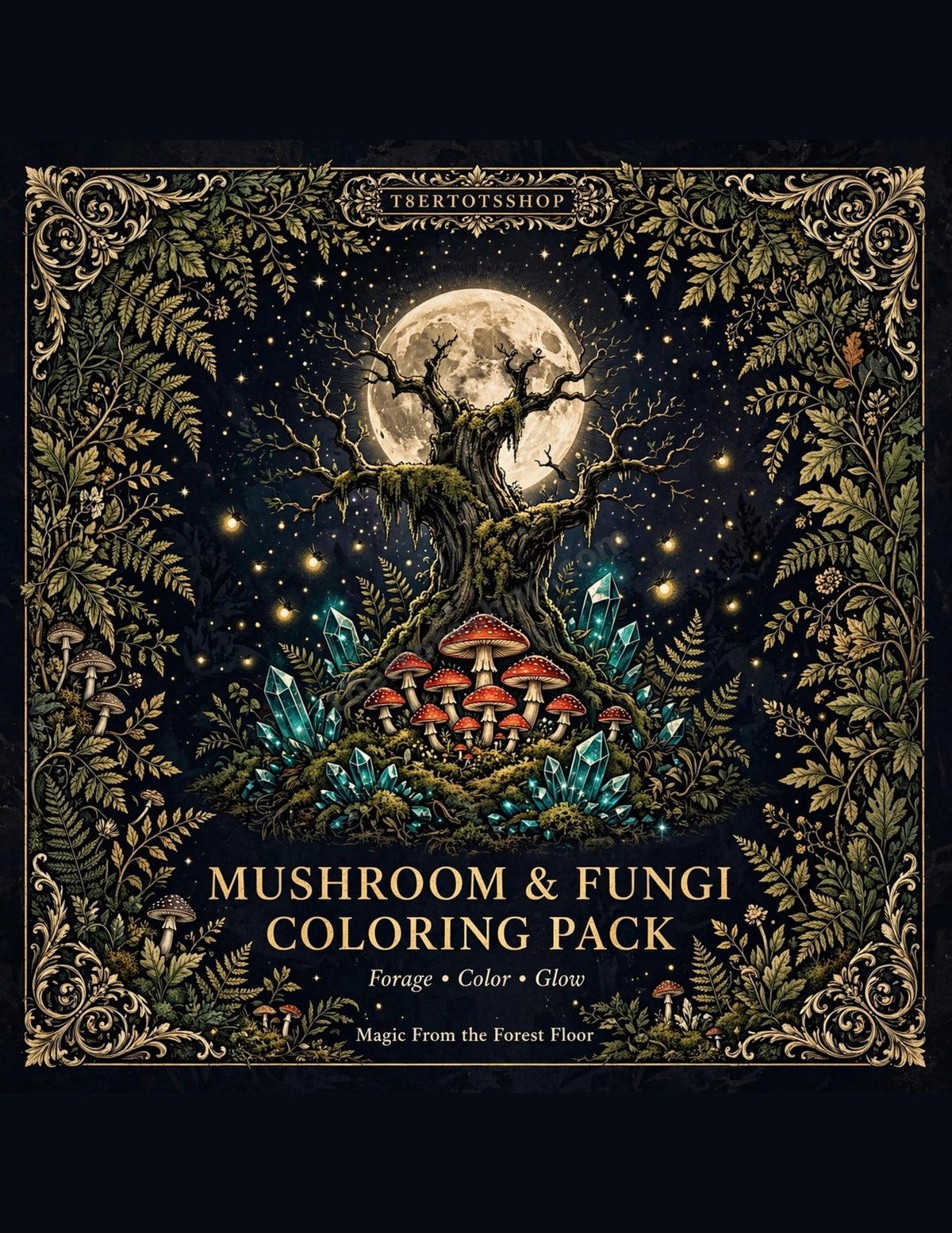 Mushroom & Fungi Coloring Pack — 8 Printable Pages