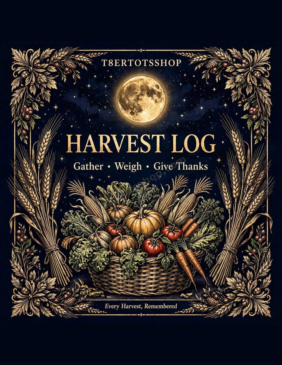 Harvest Log — 8 Printable Pages