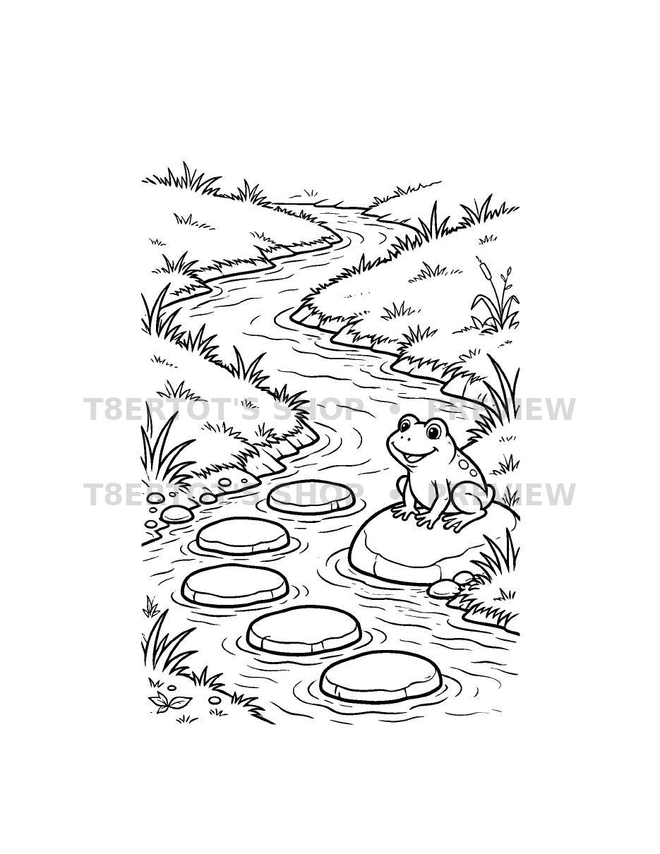 Coloring Pack Vol. 2 — creek frog page preview
