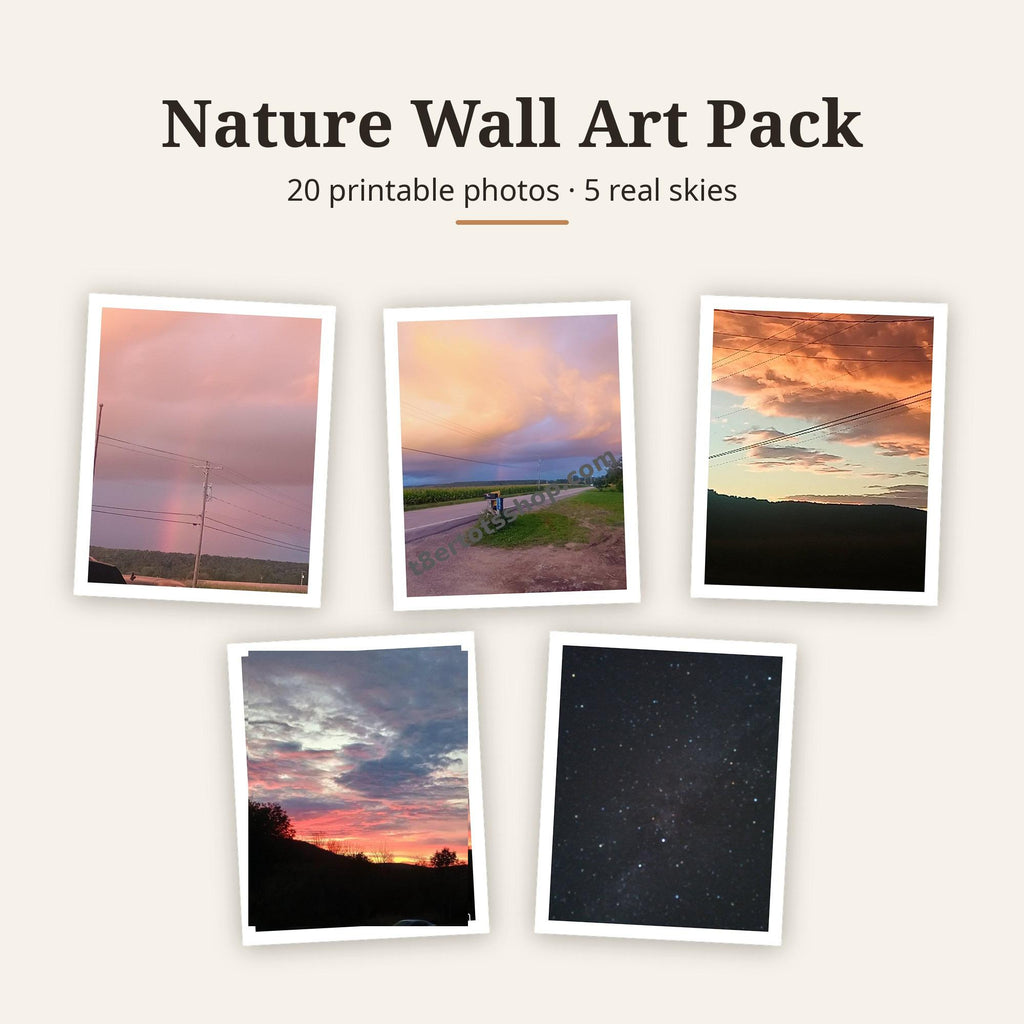Nature Wall Art Pack — 5 Printable Photos