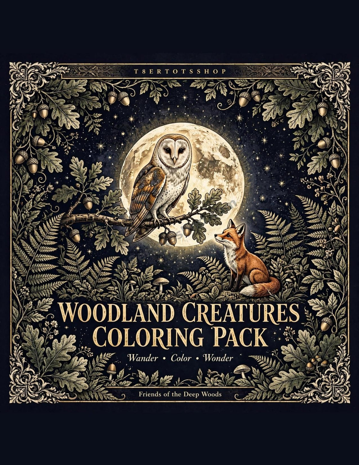 Woodland Creatures Coloring Pack — 8 Printable Pages